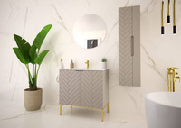 ASPEN-08 - Szafka z Umywalką 2D 80cm Kaszmir Zestaw-3 Złoty Stelaż