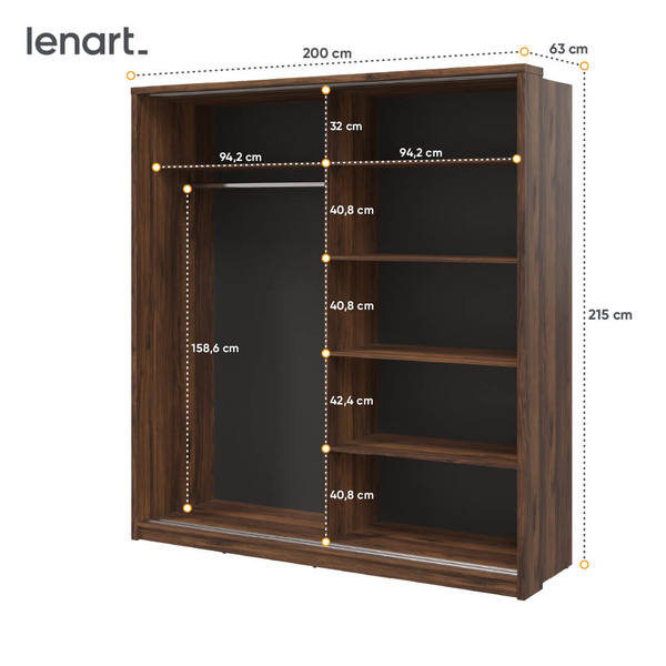 ARTI AR-24 - Szafa Przesuwna 2-drzwiowa Dąb Catania