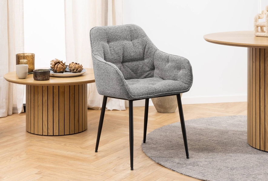 Brooke szary krzesło z podłokietnikiem