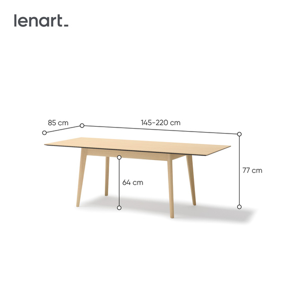 PLOT PT-03 - Stół Rozkładany 145-220 cm Dąb Jasny