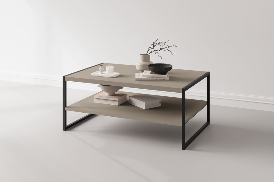 Eko - Stolik Kawowy Prostokątny Congo Czarny Metal