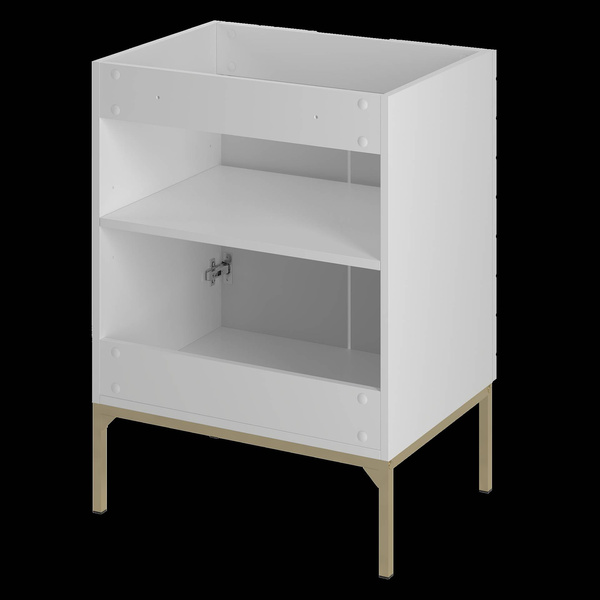 ASPEN-09 - Szafka z Umywalką 2D 60cm Biały Mat Zestaw-3 Złoty Stelaż