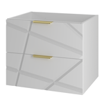 RADOM-07 - Szafka pod Umywalkę z Blatem i Regałem 2S 80cm Biały Mat Zestaw-4