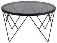 Actona Stolik Kawowy Okrągły Halstow Szklany Czarny