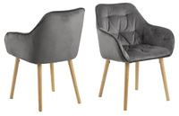 Brooke  Krzesło Do Jadalni Z Podłokietnikiem  Szare