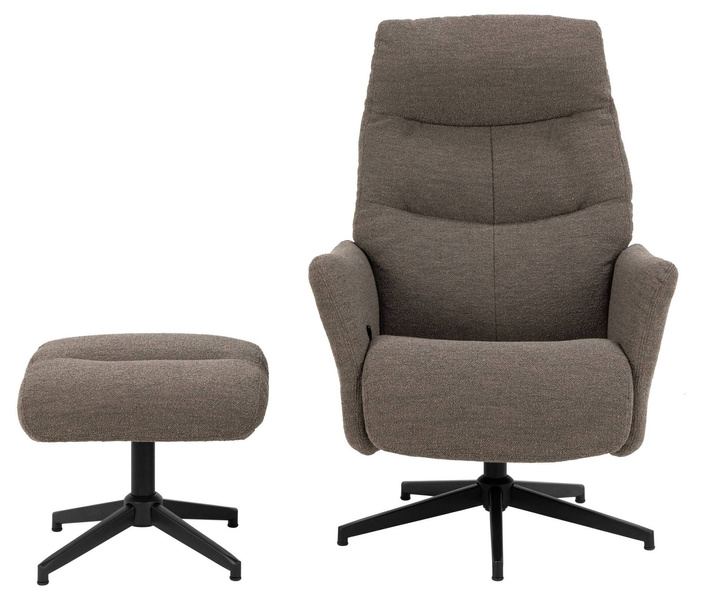 Actona Fotel Wypoczynkowy z Podnóżkiem London Ciemnoszary