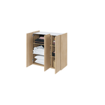 EASY EA-03 - Komoda 3-drzwiowa z Oświetleniem LED Dąb Scandi/Biały Połysk