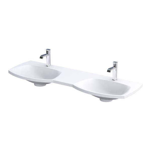 Oristo Umywalka meblowa 144 cm podwójna LOUIS biała mat