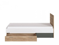 Twenty TWEZ01 - Łóżko 120 1S Dąb Honey Castello/Białe/Szare