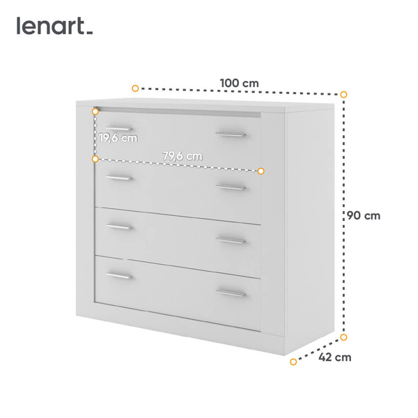 IDEA ID-10 - Komoda 4S Biała