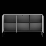 ASPEN-03 - Komoda 3-drzwiowa Czarny Mat Czarny Stelaż