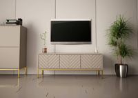 ASPEN-01 - Komoda RTV 3-drzwiowa Kaszmir Złoty Stelaż