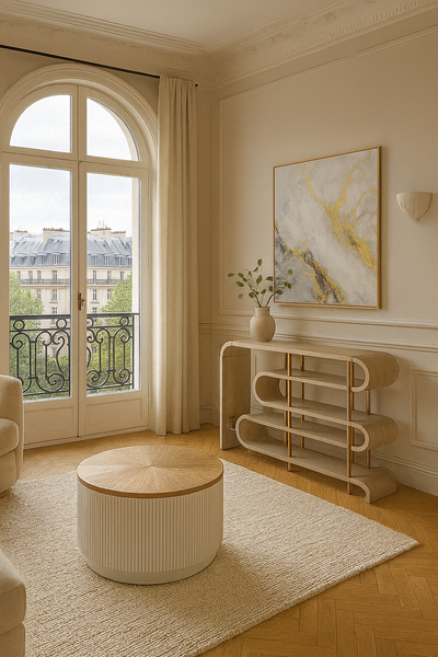 Stilig ST962 Konsola szaro-brązowa sinusoidalne półki