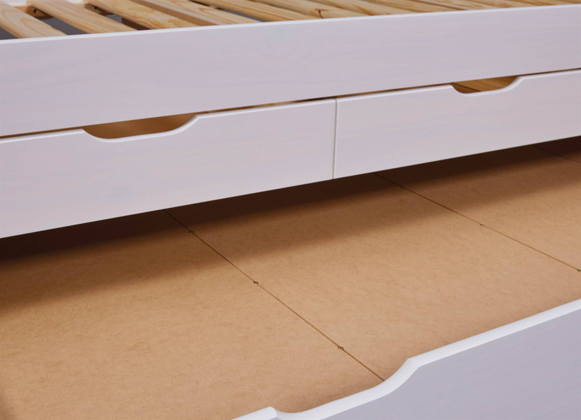 Łóżko Desert Rain 90x200 cm drewniane białe