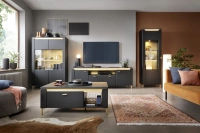 Norica LAZF03 - Komoda RTV 2D1S Czarny Mat