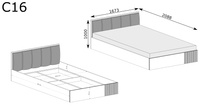 CALI-16 - Łóżko ze Stelażem 160x200 cm Artisan