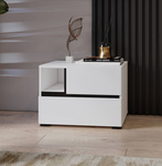 Cross S - Szafka Nocna 2 Szuflady Biały Czarny Onyks Mat