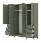 Scandi - Szafa 4D6S Zgaszona Zieleń Dąb Olejowany