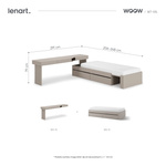 WOOW SET-WOS3L - Zestaw Biurko Lewe i Łóżko Szampański/Dąb Vincenza Bielona/Clay Grey