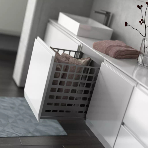 Oristo BRYLANT UNI Szafka wysoka boczna 40 cm biały połysk