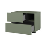 Cross S - Szafka Nocna 2 Szuflady Zgaszona Zieleń Czarny