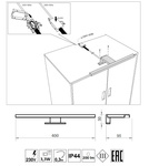 ALA - Lampa LED Nad Szafkę 40 cm Czarny 230V IP44