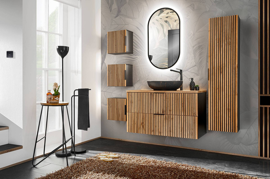 Szafka pod umywalkę 80 cm Xilo Black Wotan