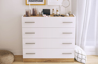 DENTRO DT-04 - Komoda 4S Biała/Dąb Stirling