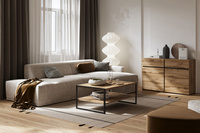 Eko - Stolik Kawowy Prostokątny Dąb Wotan Czarny Metal