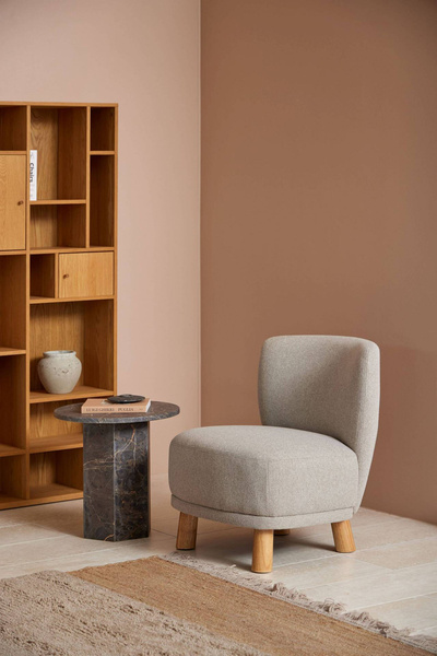 Actona Stolik Kawowy Okrągły Naxos Marmur Brązowy Mat