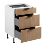 Szafka Kuchenna Dolna 3S z Wkładem Na Sztućce Sorento D60S3 AX Biały Mat Puccini