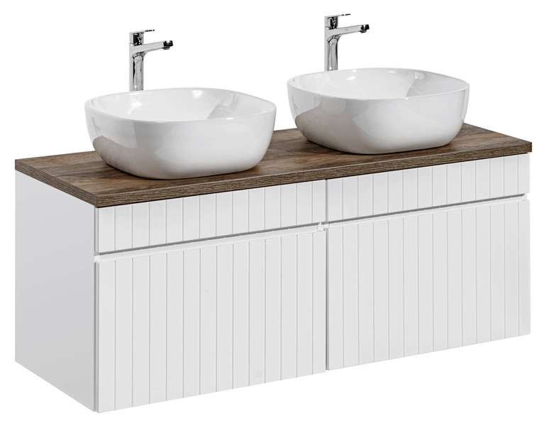 2 x Szafka ICONIC WHITE 82-60-D-1S z 2 x umywalką Smile i blatem