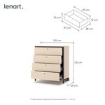 ENNA EN-03 - Komoda 4S z Oświetleniem LED Beżowy Mat Czarny Mat