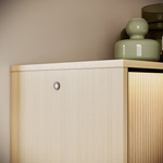 FLOW FW-03 - Komoda 3D z Oświetleniem Dąb Vincenza Bielona Czarny Mat