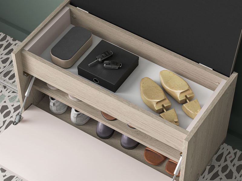 Szafka Na Buty 1D z Siedziskiem VOCO 06 Cashmere Dąb Cremona Terracotta