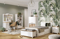 STORY SO-08 - Łóżko z Materacem Białe/Dąb Nash