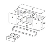 Luna LN-167-LV - Komoda Duża 2D3S Dąb Craft Lava Mat
