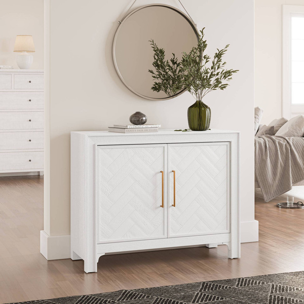 Biała komoda drewniana Avola AV2056-40