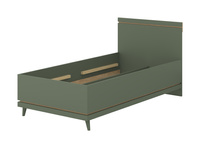 Scandi - Łóżko 100x200 cm Zgaszona Zieleń Dąb Olejowany