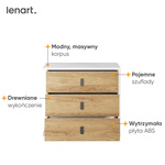 SIMI MS-04 - Komoda 3S Biała/Hikora Naturalna