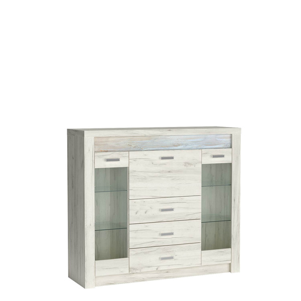 INDIANAPOLIS-8 - Witryna z Barkiem 3D3S Kraft Biały