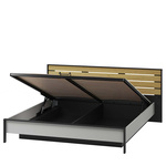 GRIS GS-02 - Łóżko 180 cm Ze Stelażem Szare/Czarne