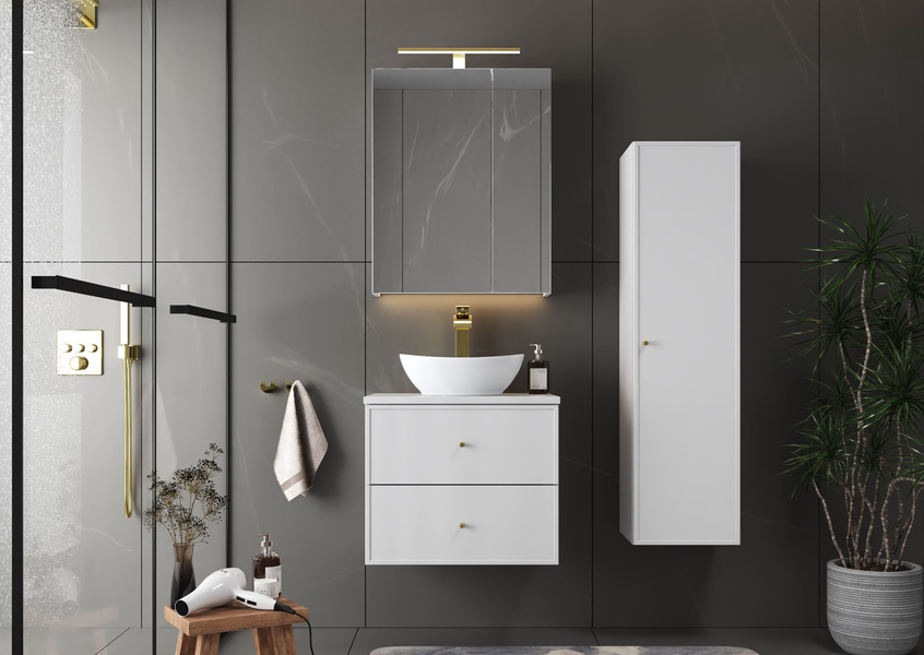 MARCO-02 Szafka Pod Umywalkę 2S 60 cm Biały Mat