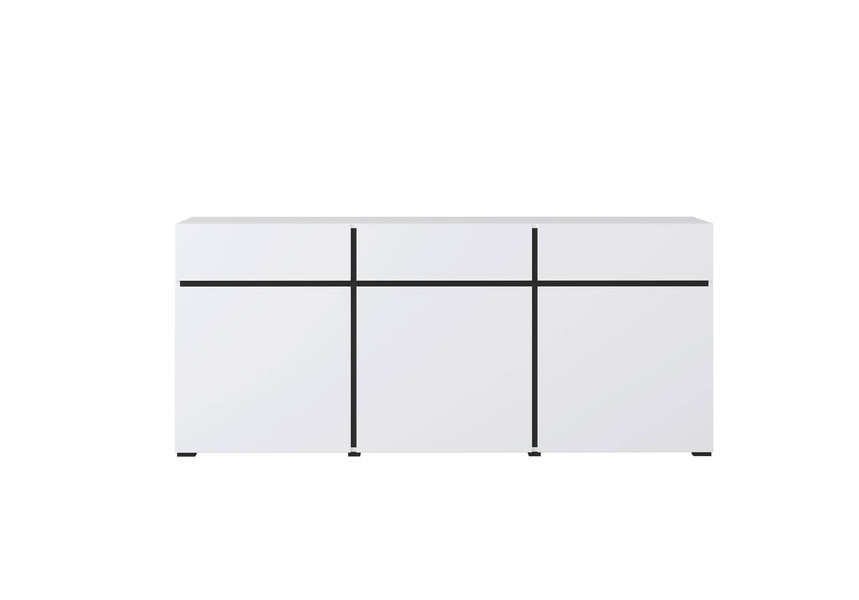 Cross – Komoda 3D3S Biały Czarny Mat