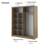 ARTI AR-08 - Szafa Przesuwna 2-drzwiowa Z Lustrami Dąb Shetland