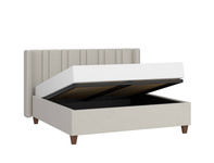 Amarillo Zenna Z6150 - Łóżko Tapicerowane 160 cm ze Stelażem Jedwabisty Beż