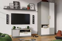 POK PO-12 - Półka Wisząca Grafit/Buk Ibsen/Szara Jasna