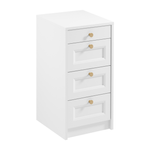 Rel K4SW - Komoda Wąska 4 Szuflady Biały Platynowy Mat