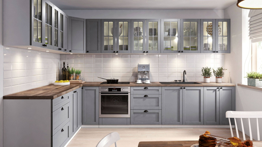 Szafka Kuchenna Dolna 1-drzwiowa Zabudowa Zlewozmywaka D60Z P/L Linea Grey Szary Mat 