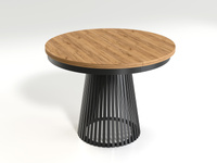 GARDA - Stół Okrągły Rozkładany Kraft Złoty Czarny Mat